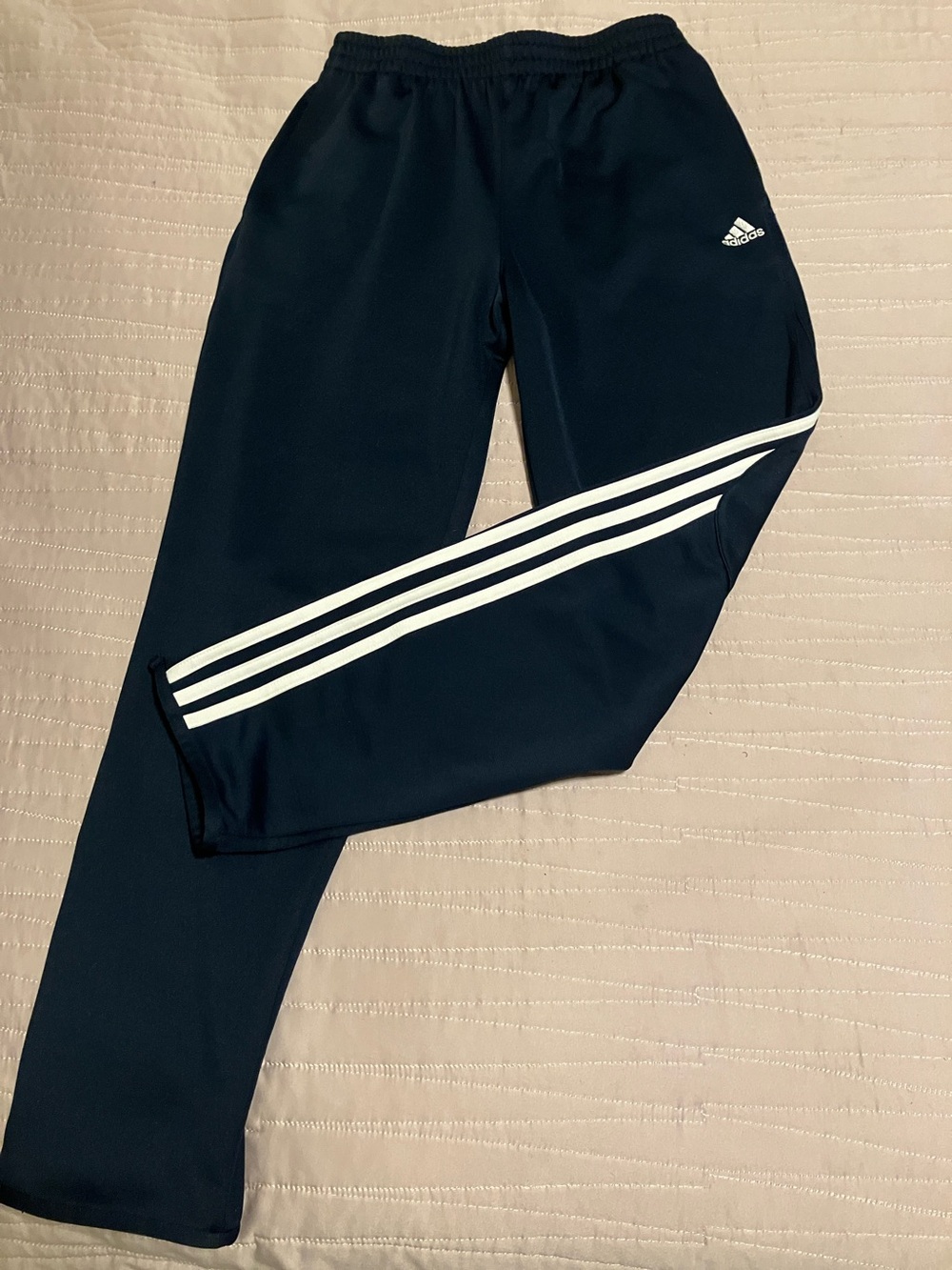 Adidas Dark Blue Kids Joggers with White Stripes